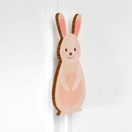 Handcrafted Acacia Wood Rabbit Cabinet Handles Set